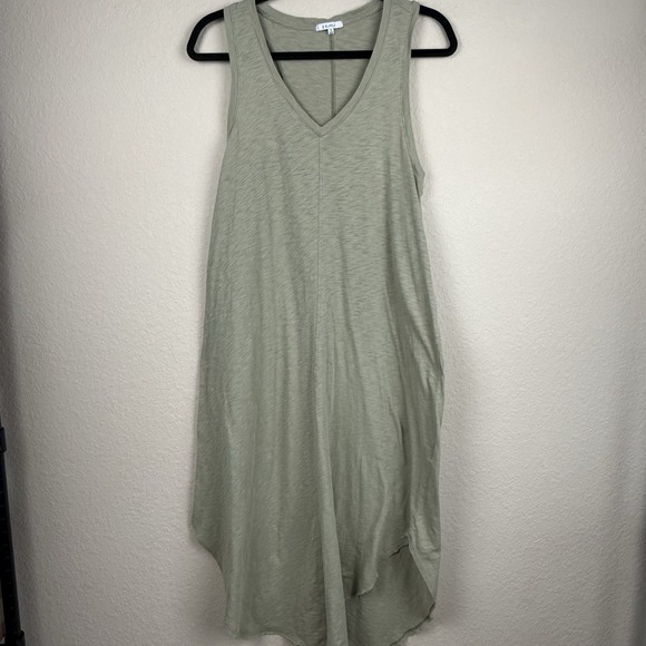 Z Supply Dresses & Skirts - Z Supply The Reverie Slub Cotton Dress Sz S Light Green Drop Cut Hem V Neck